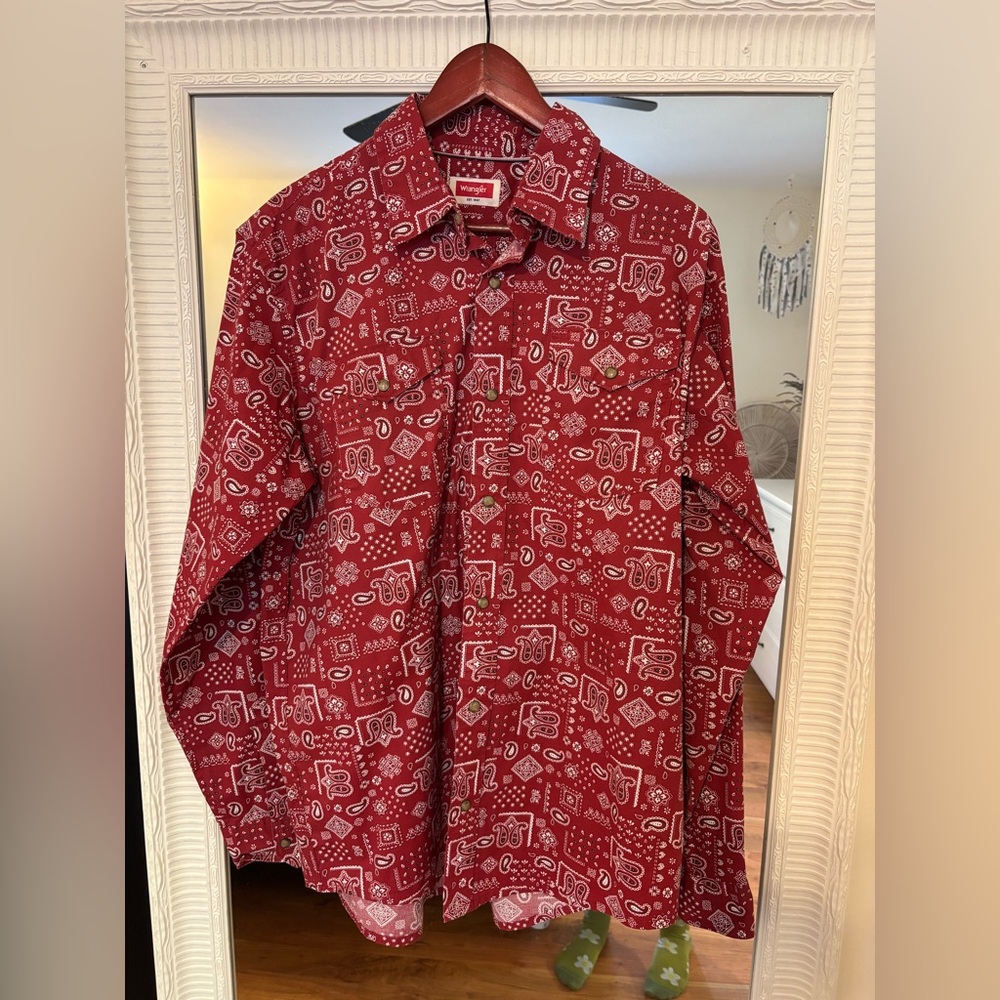 Wrangler Red Paisley Bandana Shirt